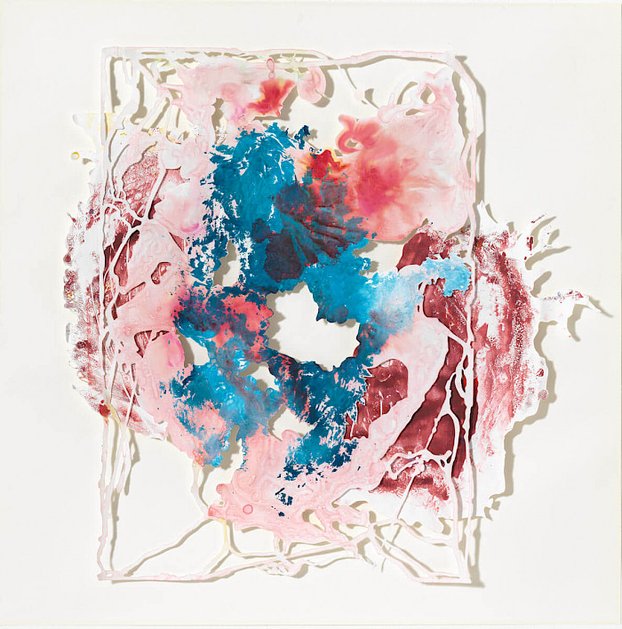 Froops 1, 2018, Cutout, Acryl auf Papier, 70x70 cm