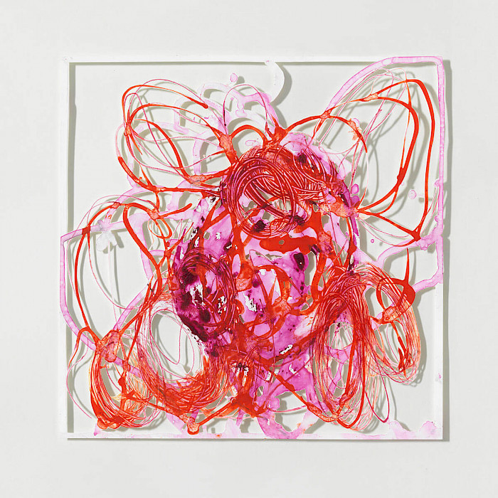 organic 3/Cut out/Malerei/Acryl auf Papier/40x40cm