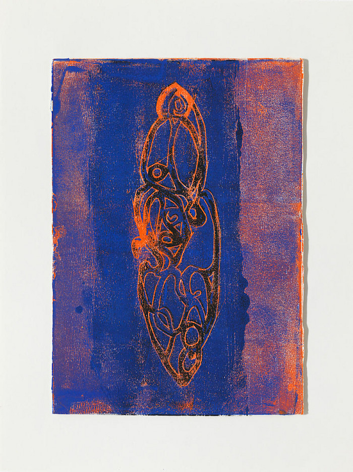 Artefakt 2, 2021, Linoldruck auf Papier, 30x40 cm