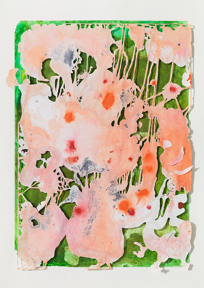 the Green 2/ fröhliches Treiben / Cutout/Tusche, Acryl auf Papier / 50x70cm